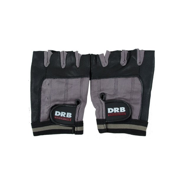 Guante Fitness DRB Cuero Spandex Gris Negro