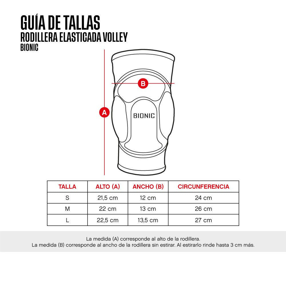 Rodillera Bionic Voleibol Roja Guia