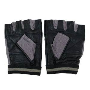 Guante Fitness DRB Cuero Spandex Gris Negro 2
