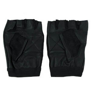 Guante Fitness DRB Cuero Spandex Negro 2