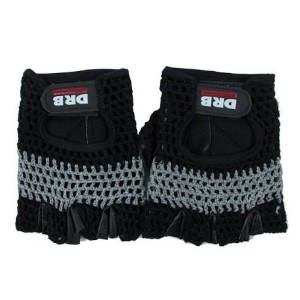 Guante Fitness DRB Cuero Tejido Gris Negro