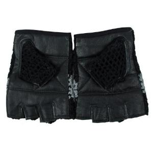Guante Fitness DRB Cuero Tejido Gris Negro 2