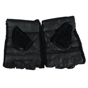 Guante Fitness DRB Cuero Tejido Negro 2