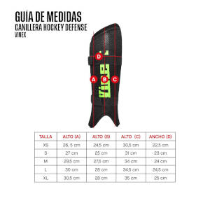 Canillera de Hockey Vinex Defense Negro Guia