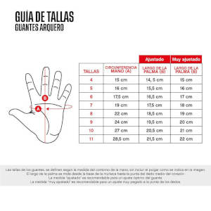 Guante Arquero Cafu Dare Rollfinger Ferula Int Medidas