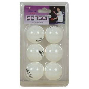 Pelota de Ping Pong Sensei 3* Blanca 40+